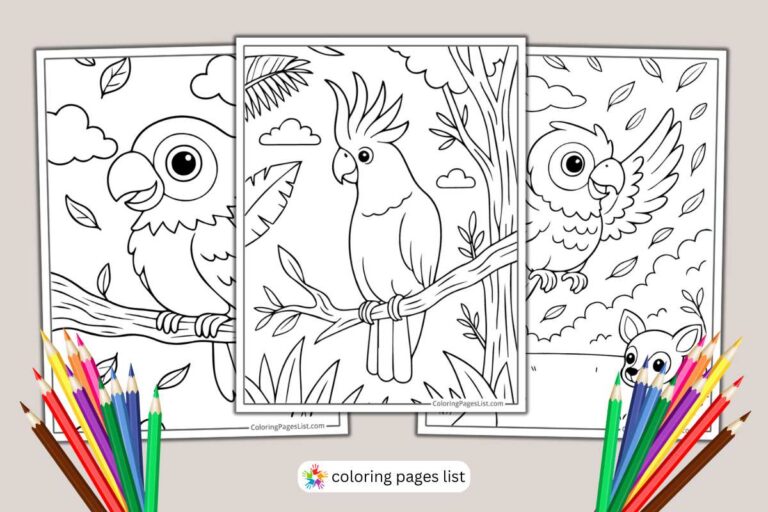 Parrot coloring pages