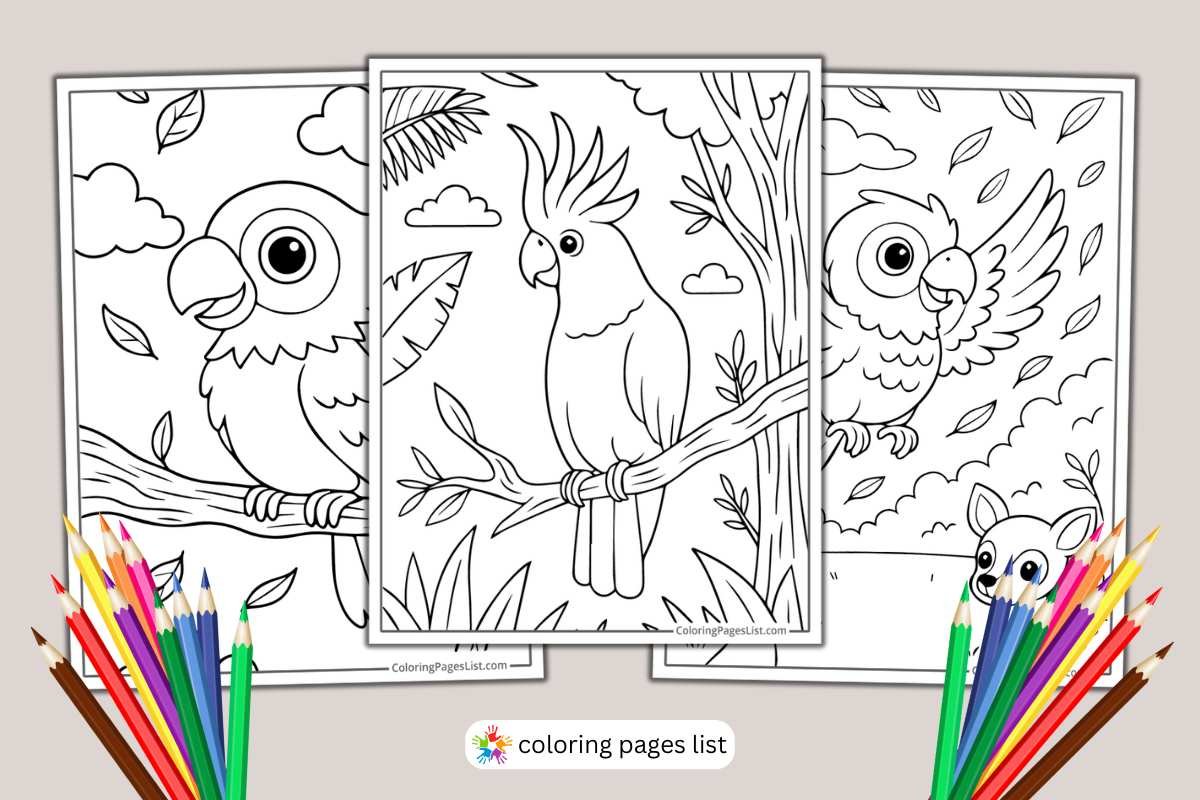 Parrot coloring pages