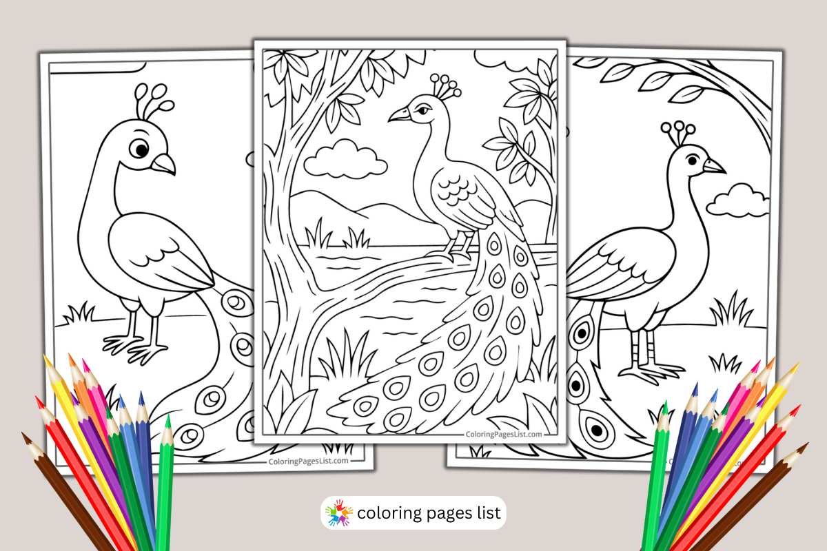 Peacock coloring pages