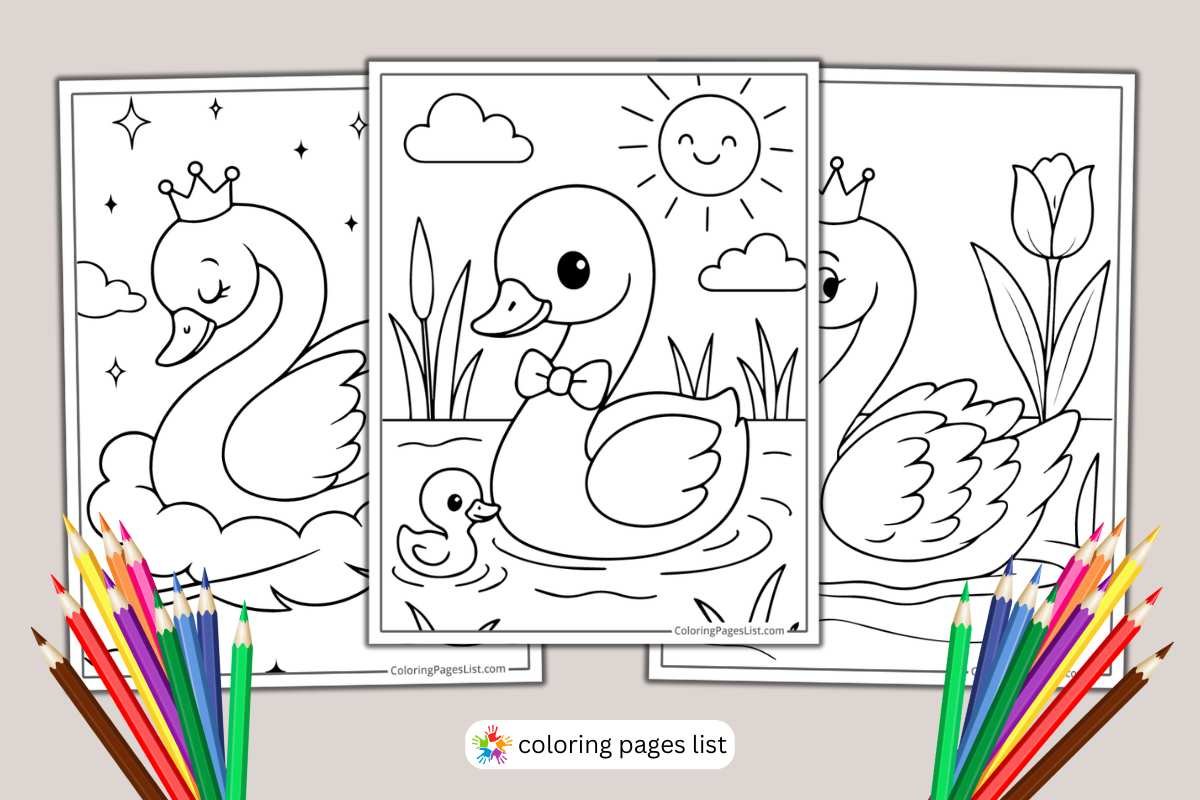 Swan coloring pages