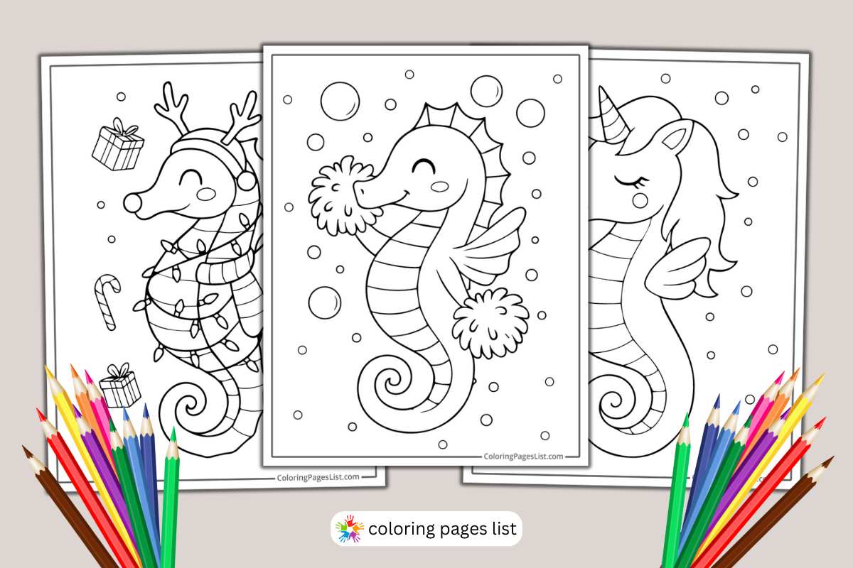 Seahorse coloring pages