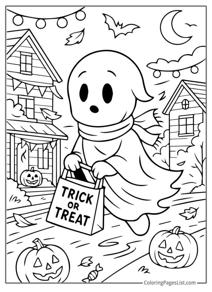 Ghost Trick or Treating on Halloween Night