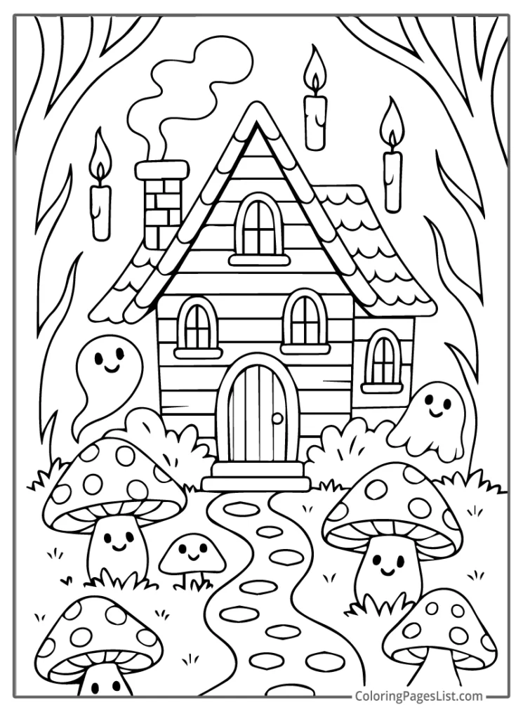 Outline Of Mushroom Garden with Floating Candles